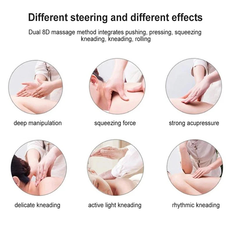 Back Neck Massager Infrared Heating Electric Shoulder Foot Massage Pillow Deep Tissue Kneading for Waist Legs Shoulder Women Men