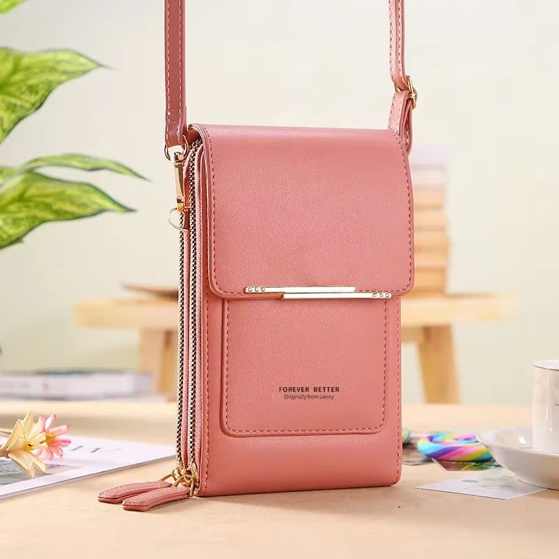 Women Bag Soft Leather Wallets Case Touch Screen Cell Phone Purse Crossbody Shoulder Strap Handbag for Female Cheap Women'S Bags