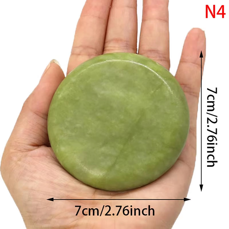 Natural Massage Stones Green Jade Stones Cold Rock for Spa Deep Tissue Massager