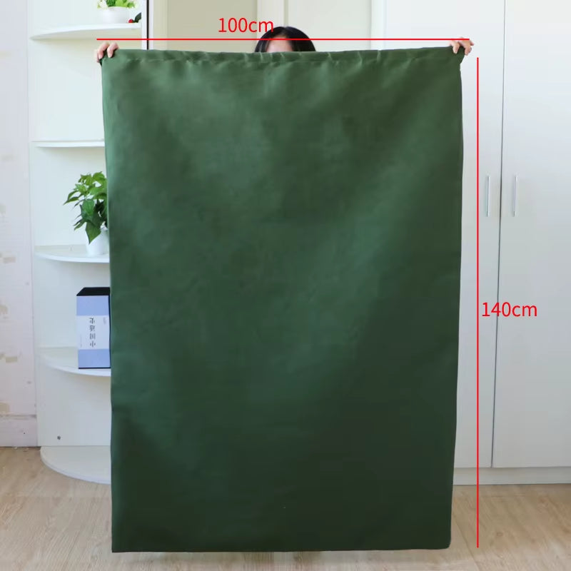 Heavy Duty Large Moving Bags Thickened Canvas Dust-Proof Drawstring Storage Pouch Bag Durable Clothing Blanket Quilt Storage Bag