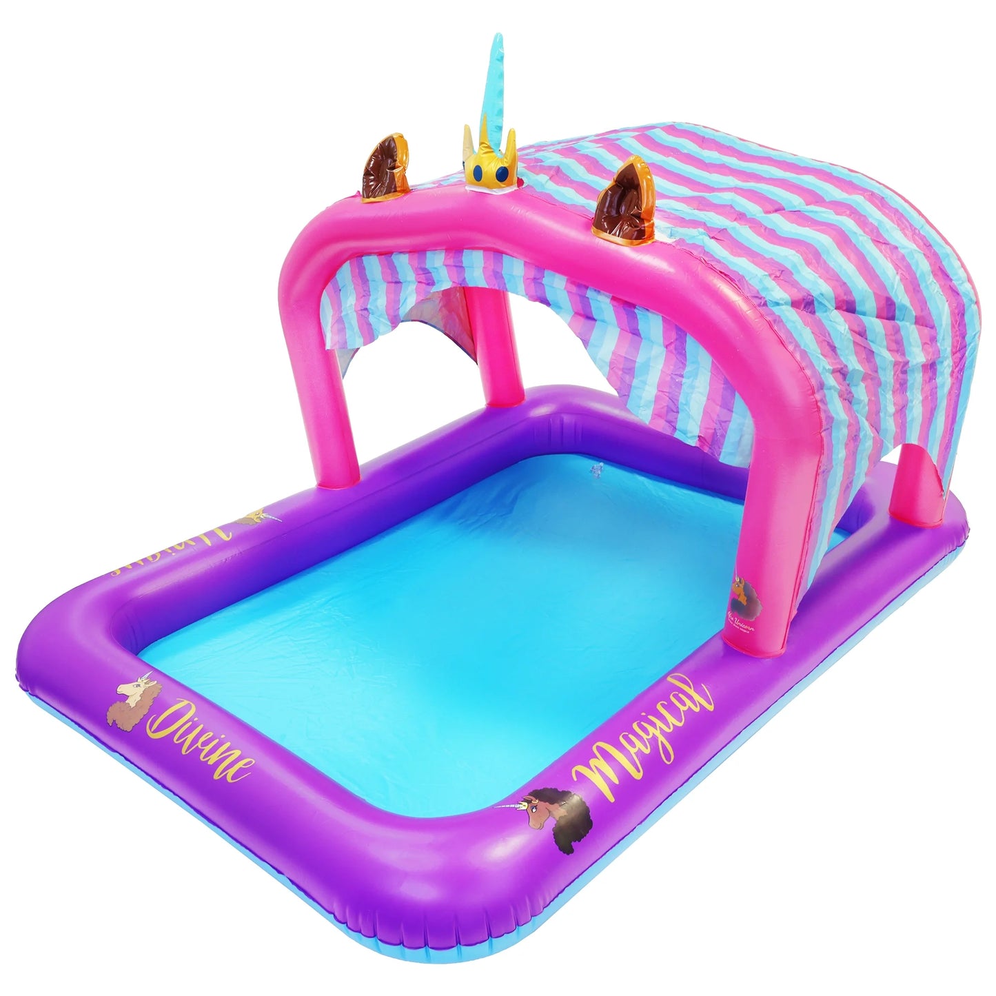 Canopy Pool – Inflatable Pool – Kiddie Pool – Girls – Purple/Pink