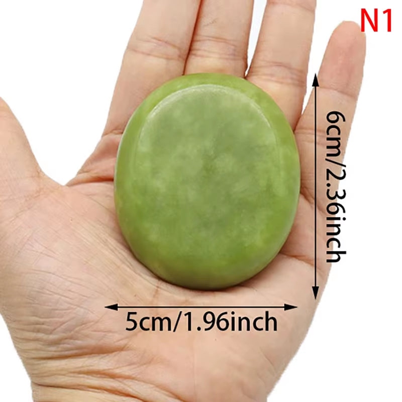 Natural Massage Stones Green Jade Stones Cold Rock for Spa Deep Tissue Massager
