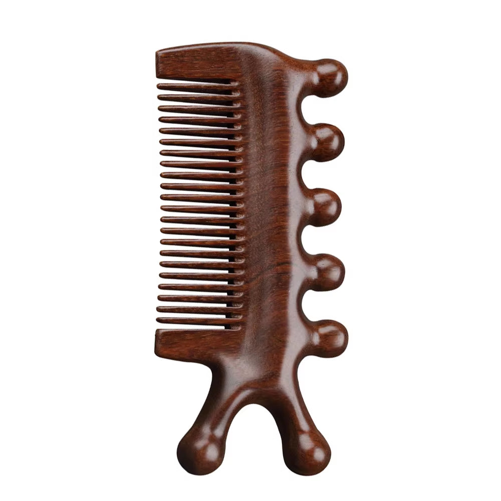 Meridian Massage Comb Sandalwood Head Meridian Scalp Massager Body Guasha Tool Anti-Static Comb Eye Shoulder Neck Massager