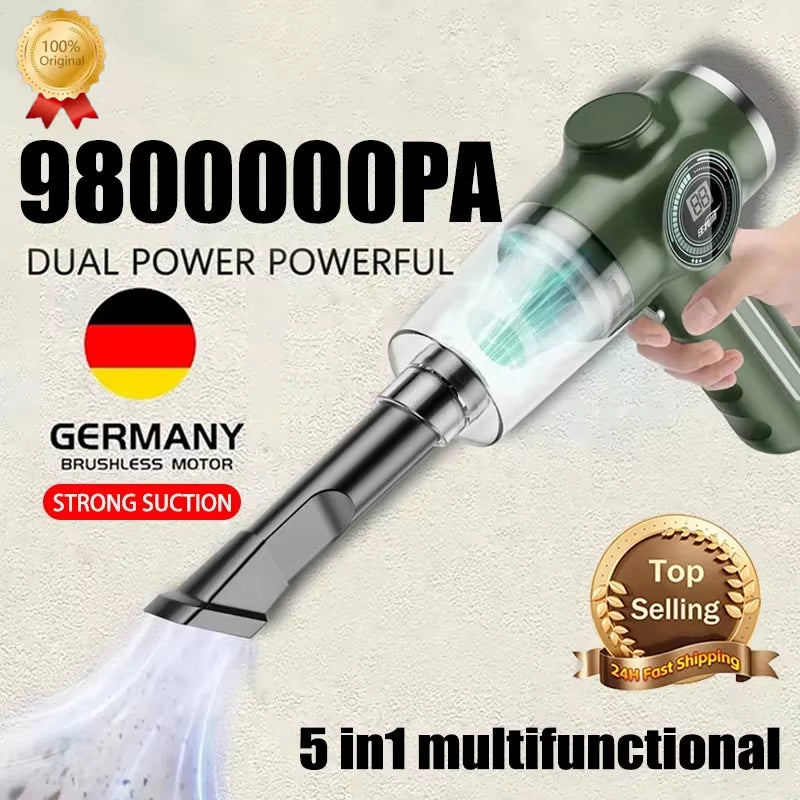 Wireless Car Vacuum Cleaner 5 In1 Portable Wet Dry Dual-Use Automobile High Power Handheld Electric Appliance Cleaner New
