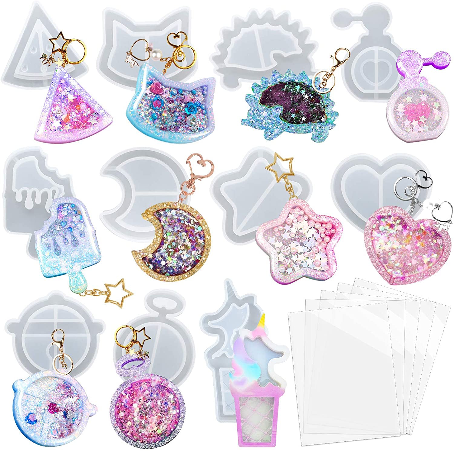 Moldes De Silicona Para Llaveros Colgantes Joyeria Resina Epoxi Manualidades