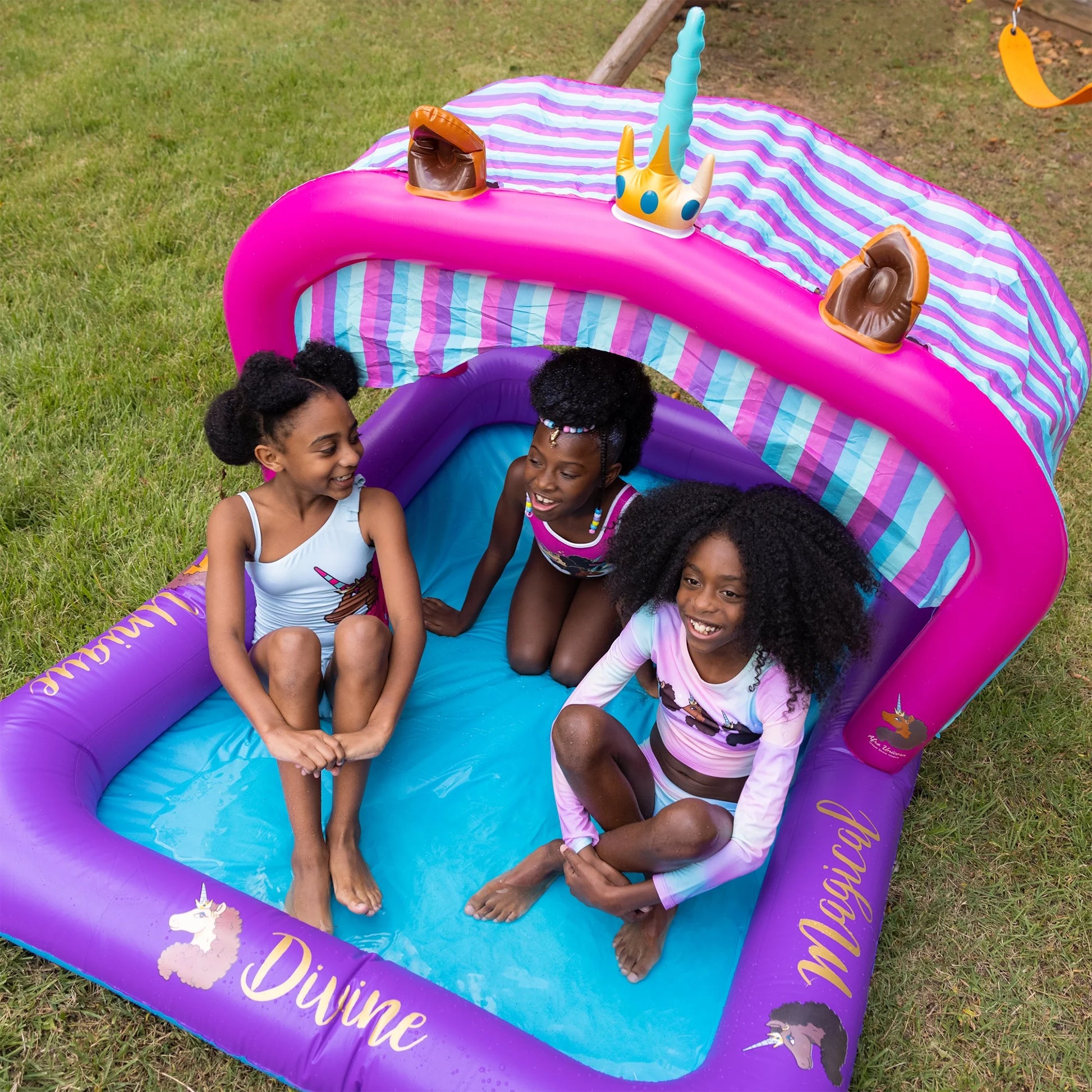 Canopy Pool – Inflatable Pool – Kiddie Pool – Girls – Purple/Pink
