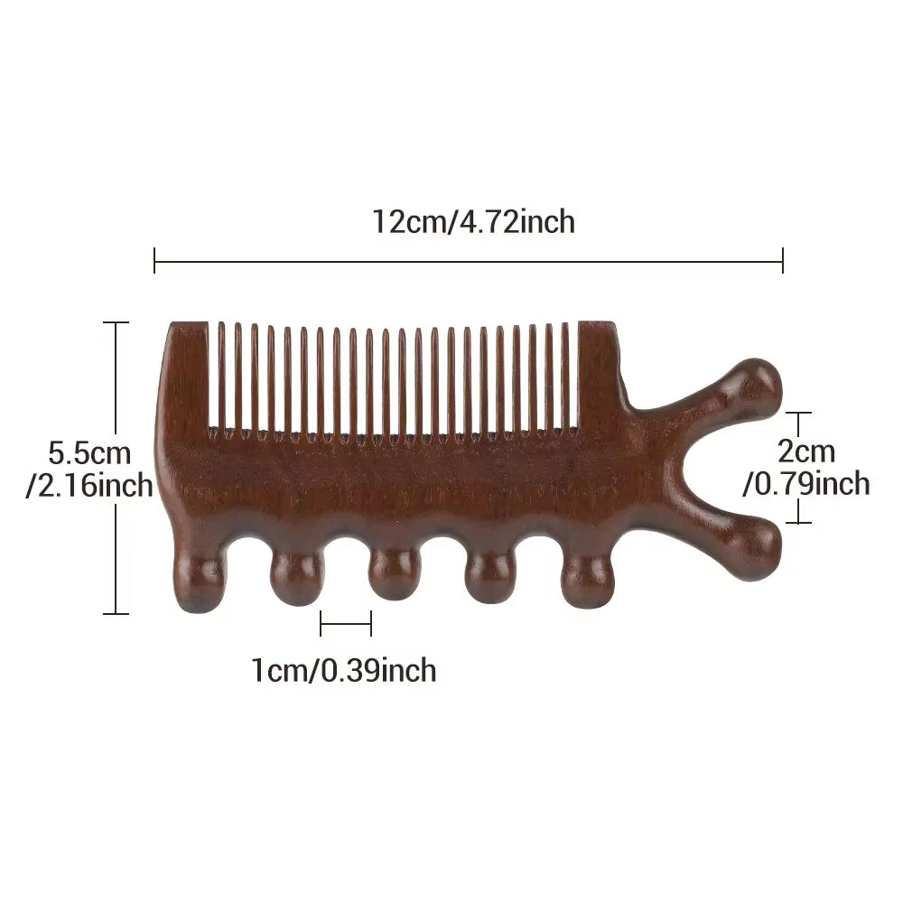 Meridian Massage Comb Sandalwood Head Meridian Scalp Massager Body Guasha Tool Anti-Static Comb Eye Shoulder Neck Massager