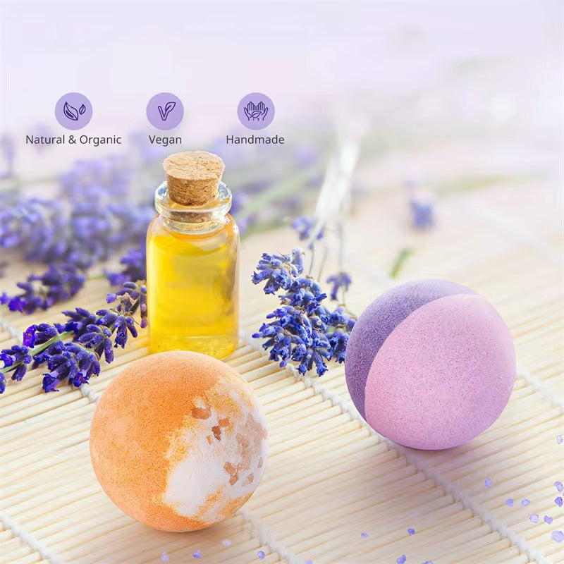 Bath Bombs Gift,1/2Pcs Handmade Rich in Essential Oil,Moisturize Dry Skin,Perfect for Bubble&Spa Bath,Birthday Mothers Day Gifts