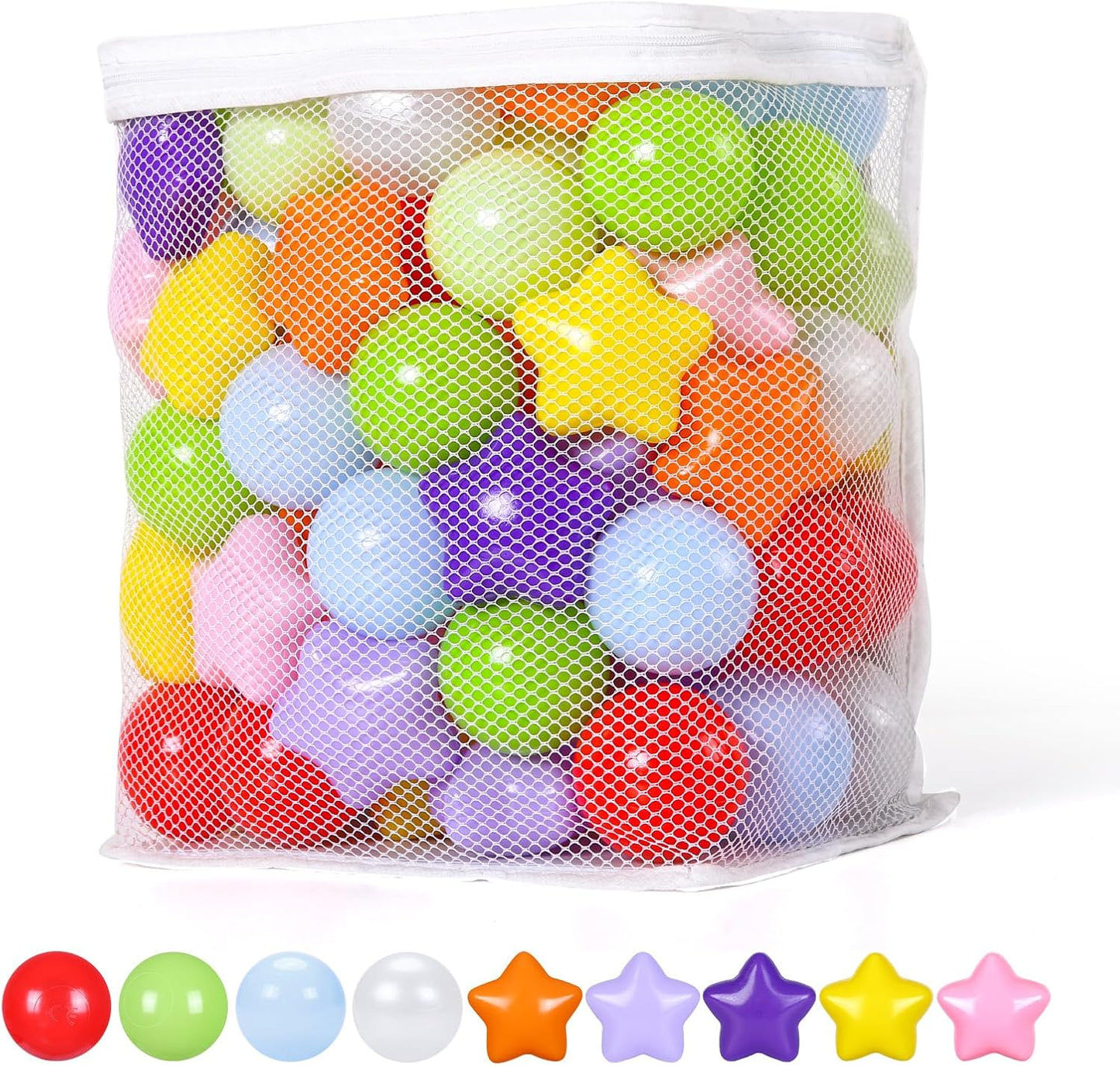 Ball Pit Balls Play Balls for Babies, Small Balls Stars for Kids Playpen Plastic Balls for Babies Ball Pool Puppy Playballs