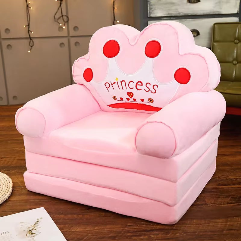 Sofas Children Sofa Cute Cartoon Lazy Folding Small Sofa Bed Girl Princess Baby Toddler Dual-Purpose Child Seat Sofas Princess