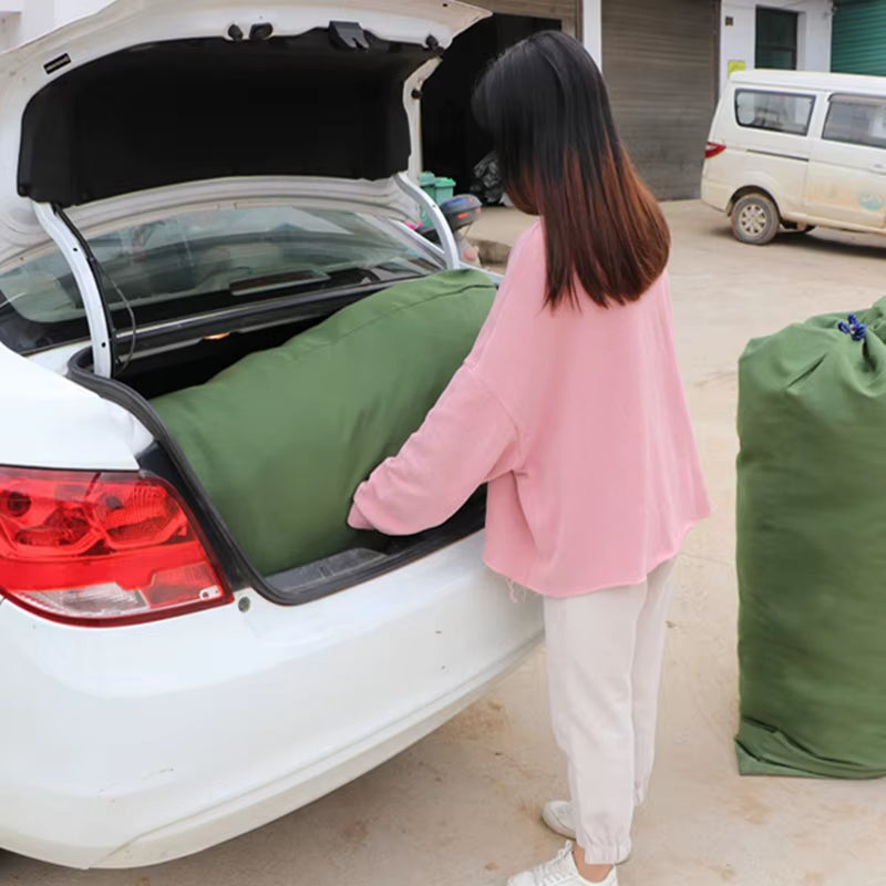 Heavy Duty Large Moving Bags Thickened Canvas Dust-Proof Drawstring Storage Pouch Bag Durable Clothing Blanket Quilt Storage Bag