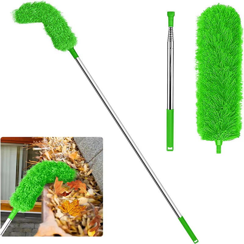 Gutter Cleaning Brush Roofing Tool with Telescopic Extendable Pole 8.2Ft Guard Cleaner Tool Easy Remove Leave
