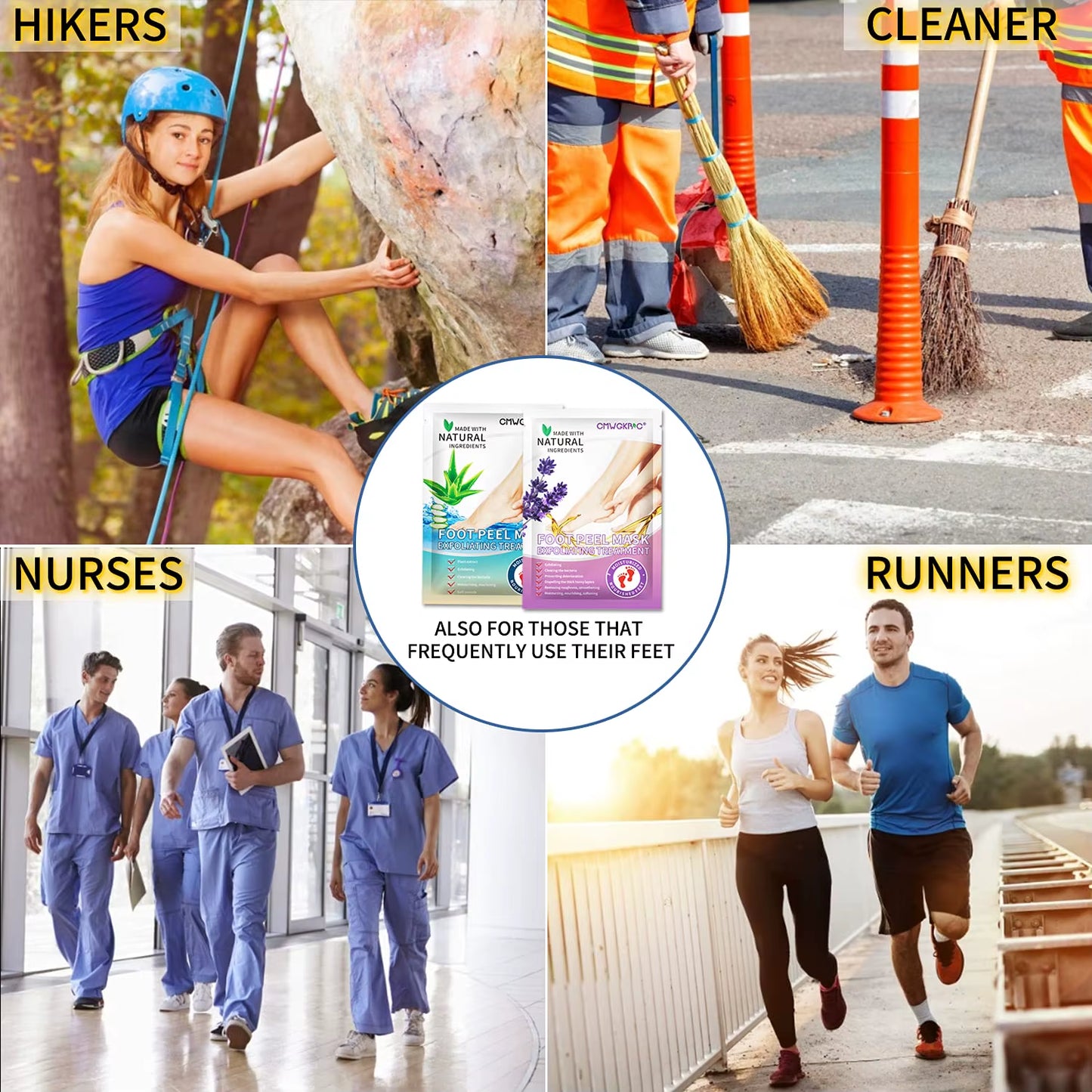 Foot Peel Mask,Exfoliator Peel off Calluses Dead Skin Callus Remover,Foot Mask for Dry Cracked Feet,Foot Peel Mask with Lavende