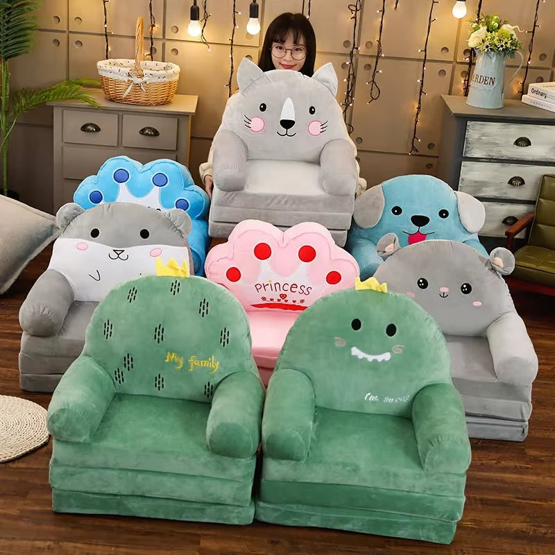 Sofas Children Sofa Cute Cartoon Lazy Folding Small Sofa Bed Girl Princess Baby Toddler Dual-Purpose Child Seat Sofas Princess