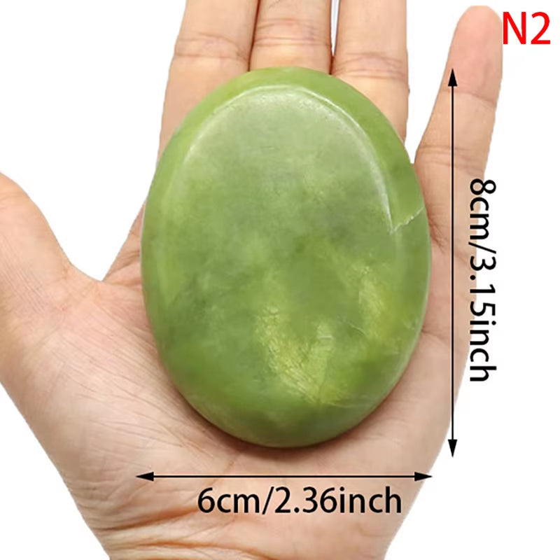 Natural Massage Stones Green Jade Stones Cold Rock for Spa Deep Tissue Massager