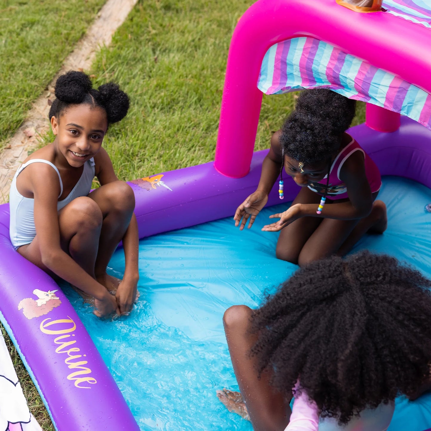 Canopy Pool – Inflatable Pool – Kiddie Pool – Girls – Purple/Pink