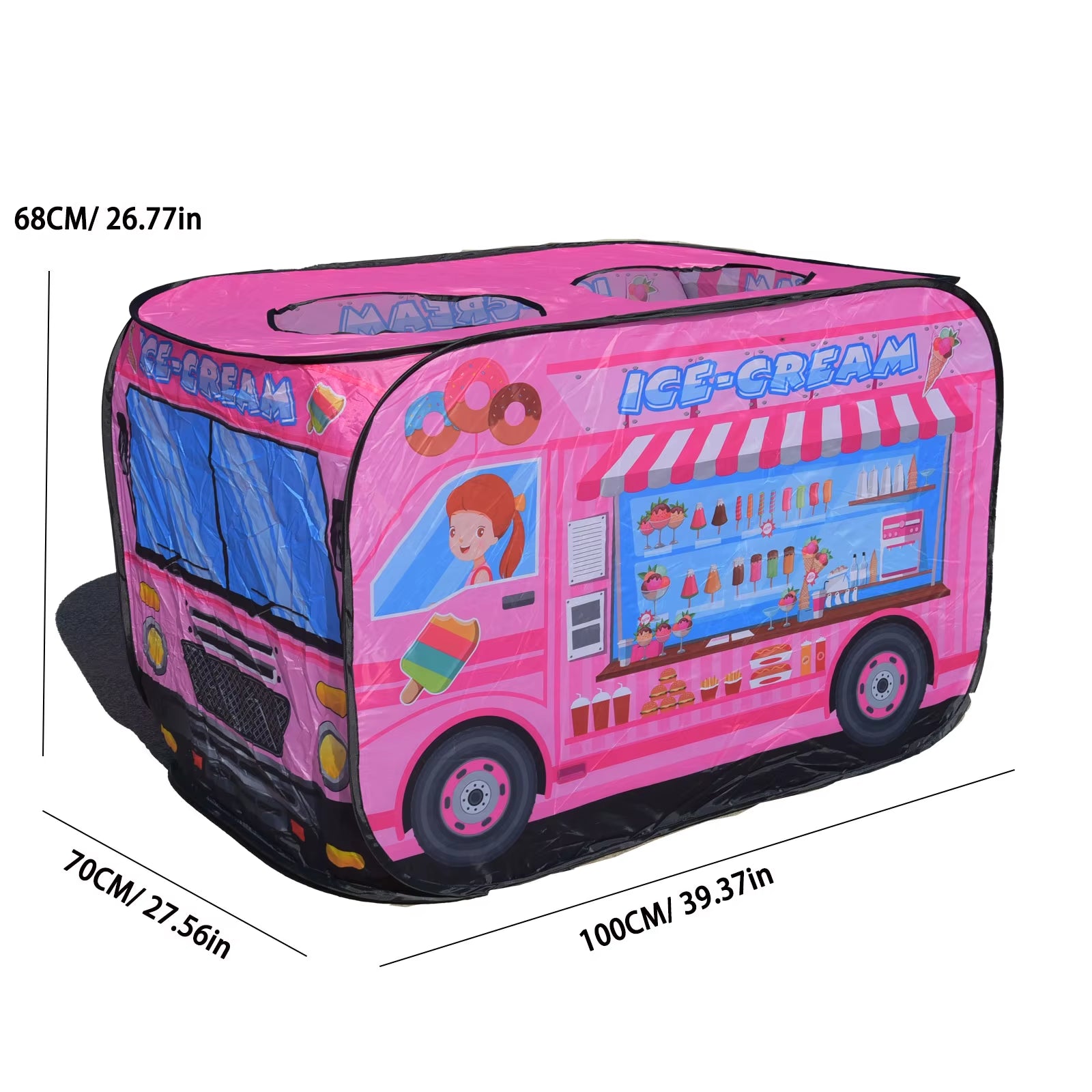 Children'S Indoor Ice Cream, Car Tent Toys, Playhouse Princesses, Boys and Girls, Game House, Folding Ocean Ball Pool