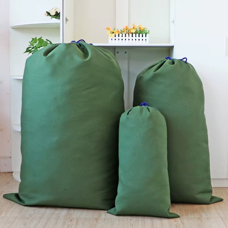 Heavy Duty Large Moving Bags Thickened Canvas Dust-Proof Drawstring Storage Pouch Bag Durable Clothing Blanket Quilt Storage Bag