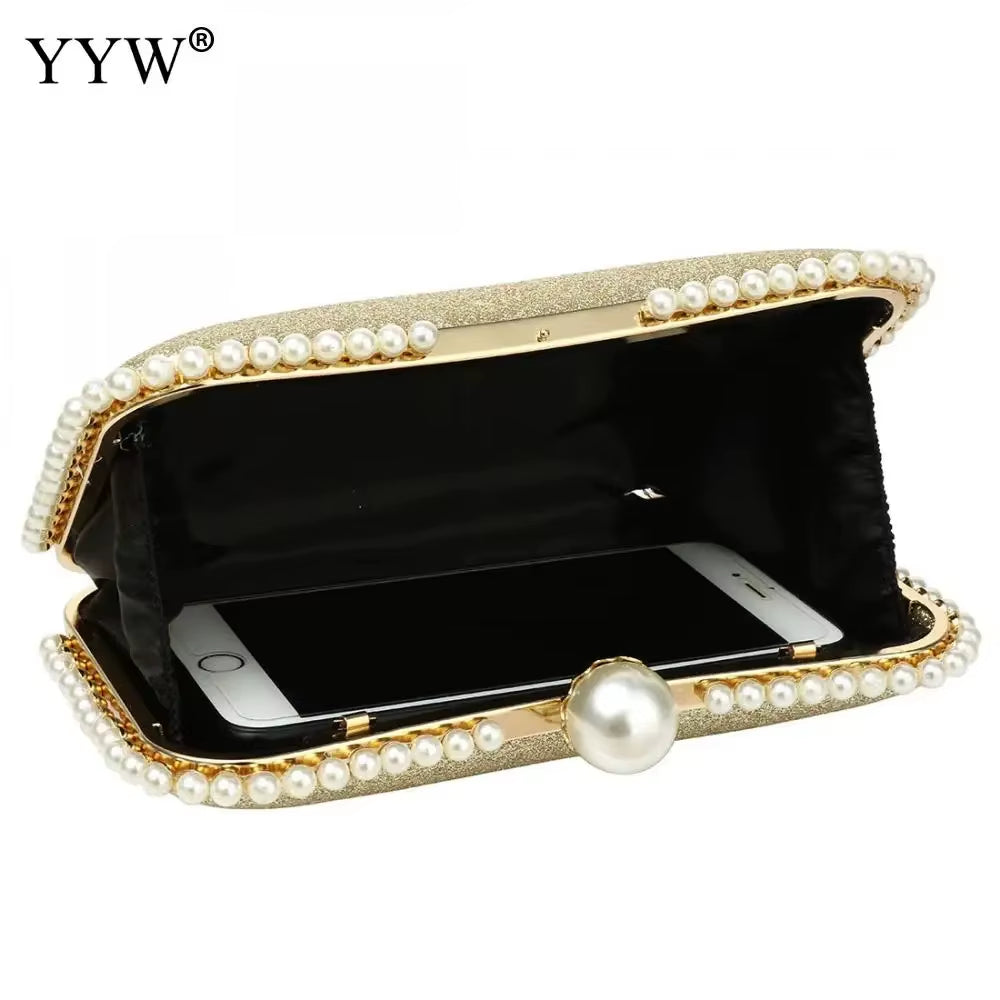 New Pearl Sequined Envelope Clutch Women'S Evening Bags Bling Clutches Wedding Purse Female Handbag 2024 Shoulder Messenger Bag