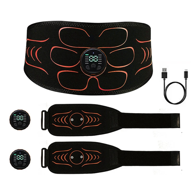 Abdominal Massager Waist Belt Muscle Toner Smart Abdominal Muscle Trainer for Arm Leg Workout Training Fitness Massage Equipment