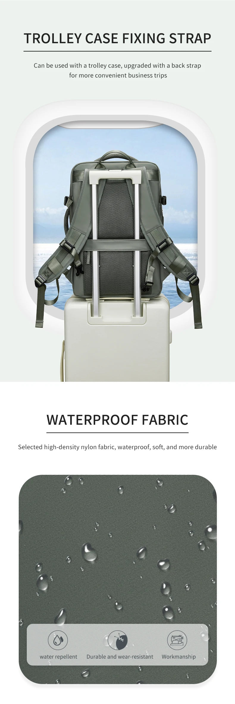 Travel Backpack For Men Expanded 39L hiking Business Laptop Backpack For Women USB charging 17 inch waterproof school Backpack