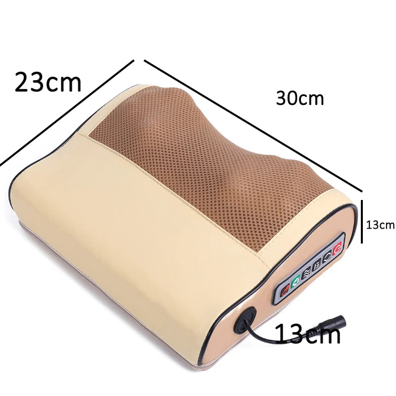 Back Neck Massager Infrared Heating Electric Shoulder Foot Massage Pillow Deep Tissue Kneading for Waist Legs Shoulder Women Men