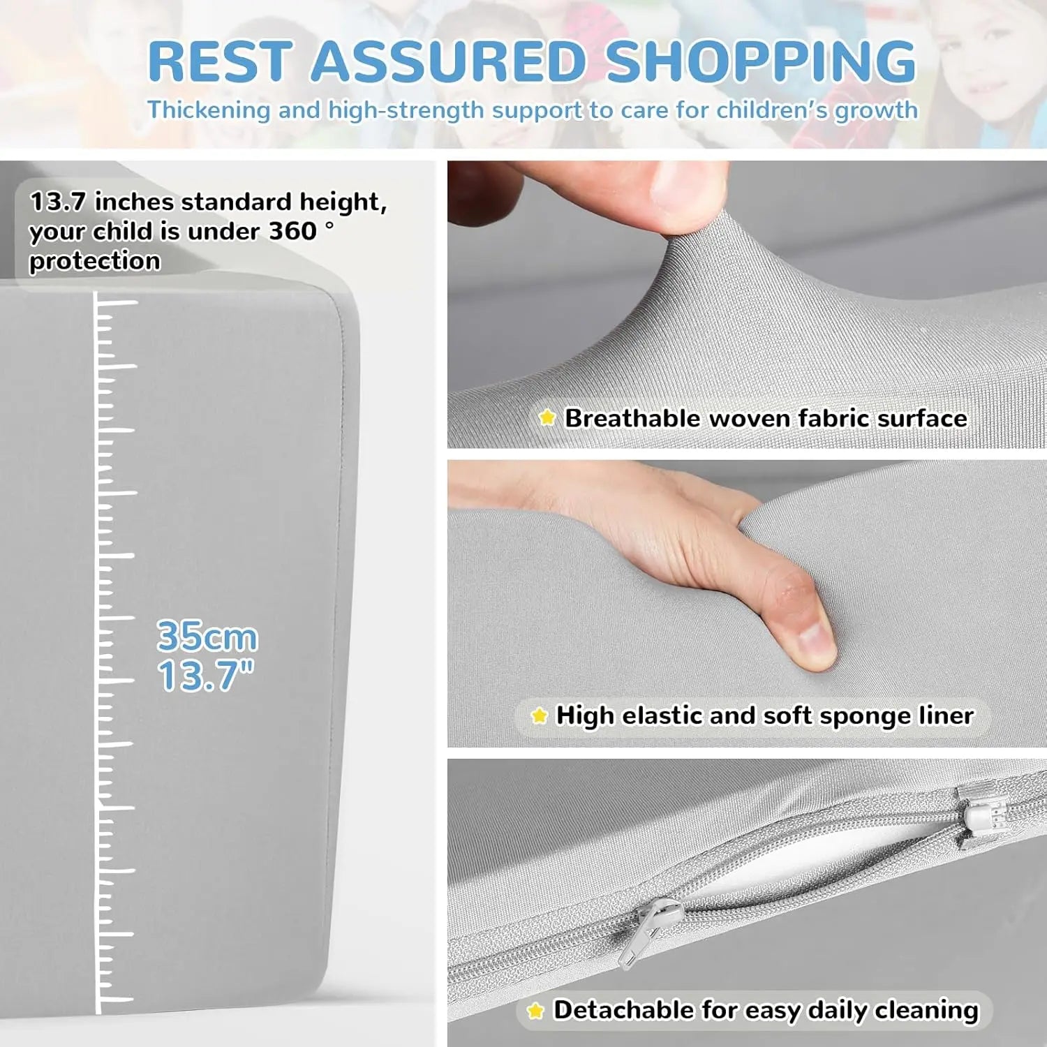 Foam Ball Pit for Children Toddlers, 47 Inch Rectangle Kids Ball Pool, Soft Ball Pit Large Size, Ideal Gift for Children Indoor