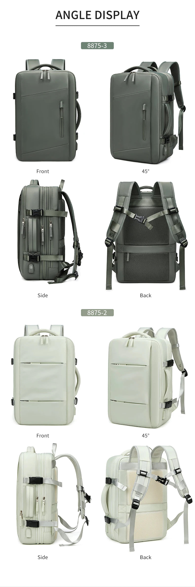 Travel Backpack For Men Expanded 39L hiking Business Laptop Backpack For Women USB charging 17 inch waterproof school Backpack