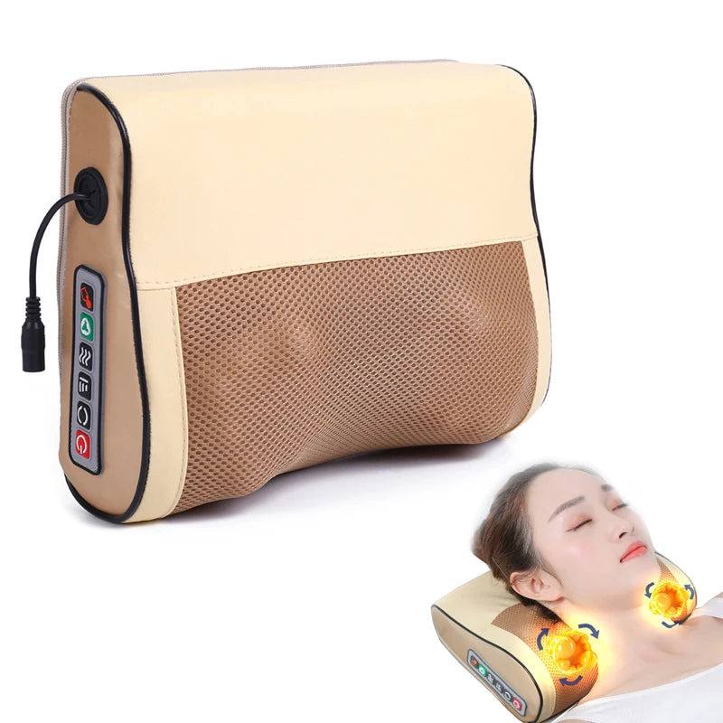 Back Neck Massager Infrared Heating Electric Shoulder Foot Massage Pillow Deep Tissue Kneading for Waist Legs Shoulder Women Men