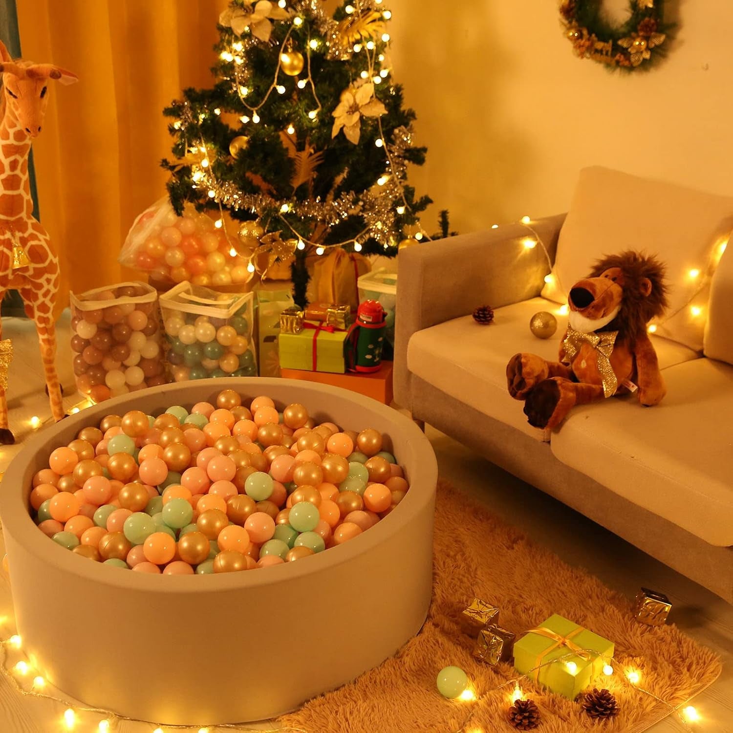 Ball Pit Balls Play Balls for Babies, Small Balls Stars for Kids Playpen Plastic Balls for Babies Ball Pool Puppy Playballs