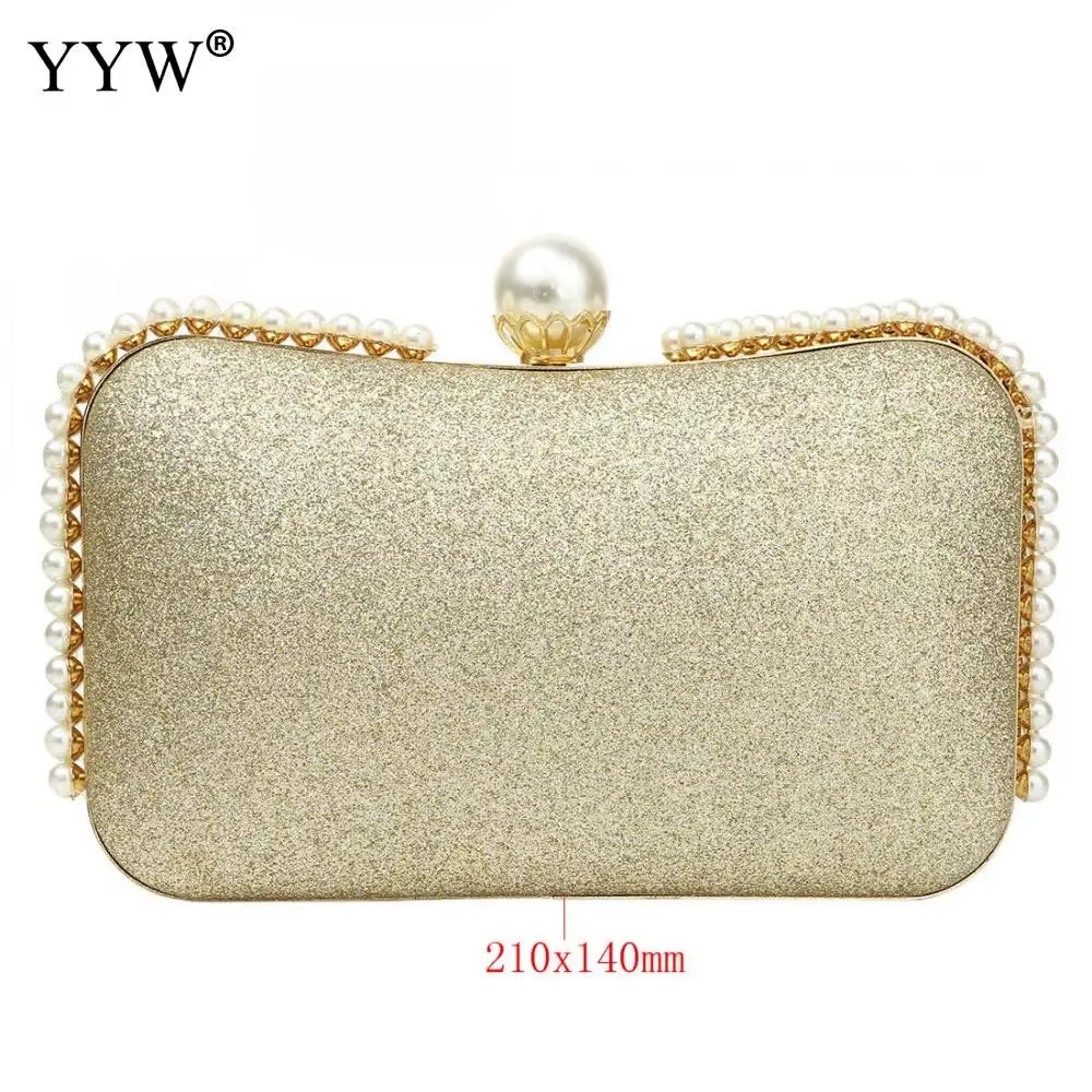 New Pearl Sequined Envelope Clutch Women'S Evening Bags Bling Clutches Wedding Purse Female Handbag 2024 Shoulder Messenger Bag