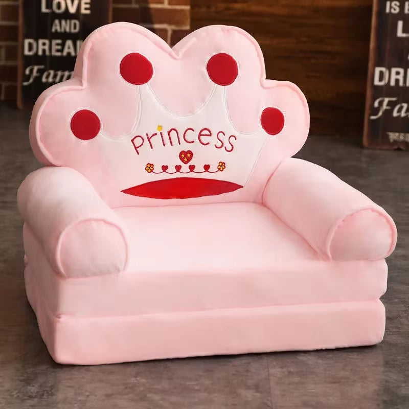 Sofas Children Sofa Cute Cartoon Lazy Folding Small Sofa Bed Girl Princess Baby Toddler Dual-Purpose Child Seat Sofas Princess