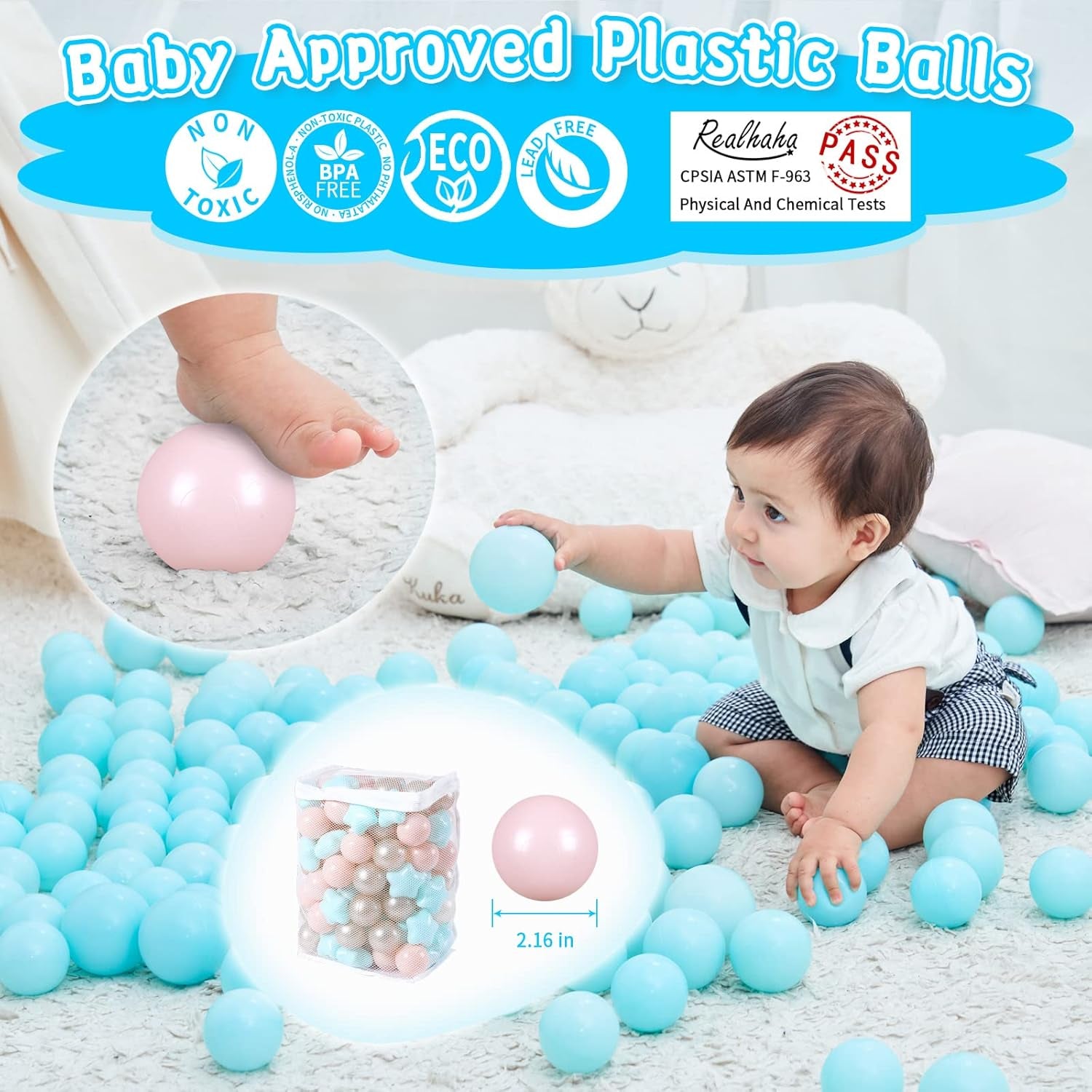 Ball Pit Balls Play Balls for Babies, Small Balls Stars for Kids Playpen Plastic Balls for Babies Ball Pool Puppy Playballs