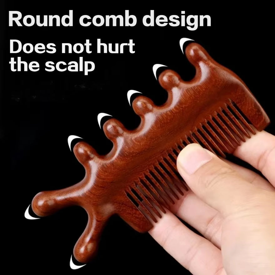 Meridian Massage Comb Sandalwood Head Meridian Scalp Massager Body Guasha Tool Anti-Static Comb Eye Shoulder Neck Massager