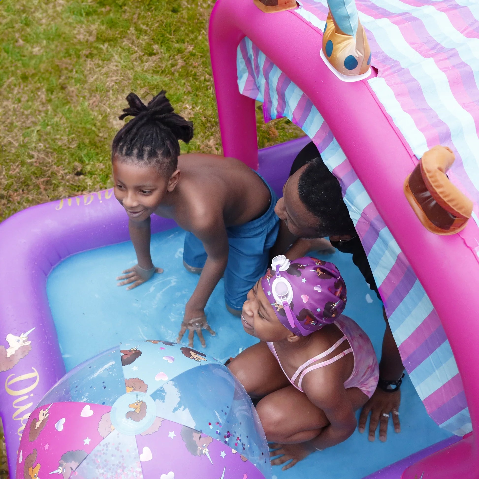 Canopy Pool – Inflatable Pool – Kiddie Pool – Girls – Purple/Pink