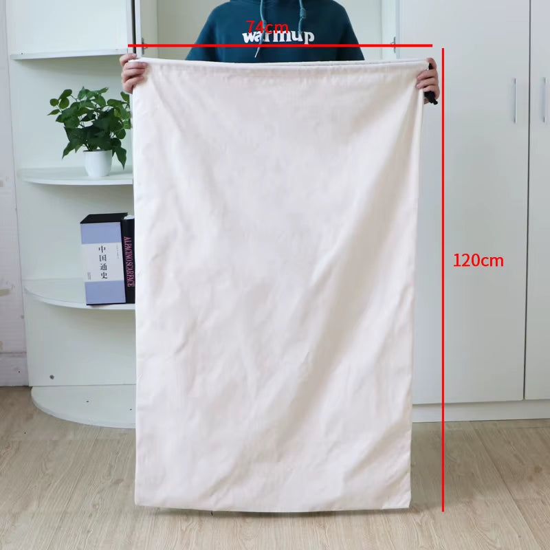Heavy Duty Large Moving Bags Thickened Canvas Dust-Proof Drawstring Storage Pouch Bag Durable Clothing Blanket Quilt Storage Bag