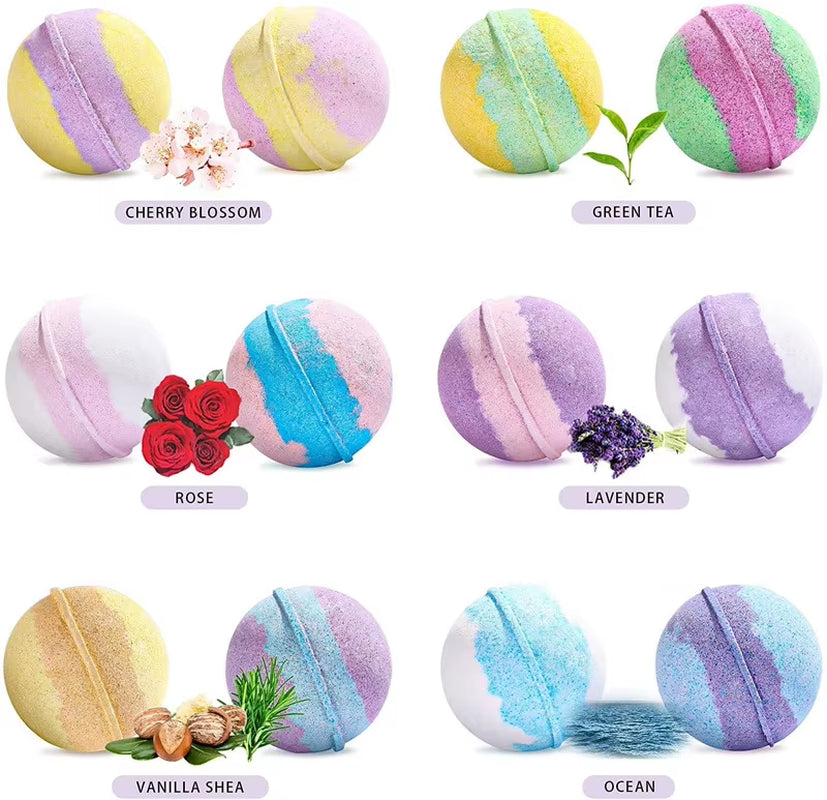Bath Bombs Gift,1/2Pcs Handmade Rich in Essential Oil,Moisturize Dry Skin,Perfect for Bubble&Spa Bath,Birthday Mothers Day Gifts