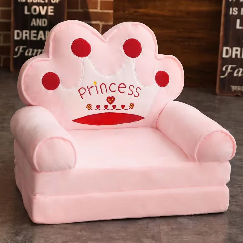 Sofas Children Sofa Cute Cartoon Lazy Folding Small Sofa Bed Girl Princess Baby Toddler Dual-Purpose Child Seat Sofas Princess