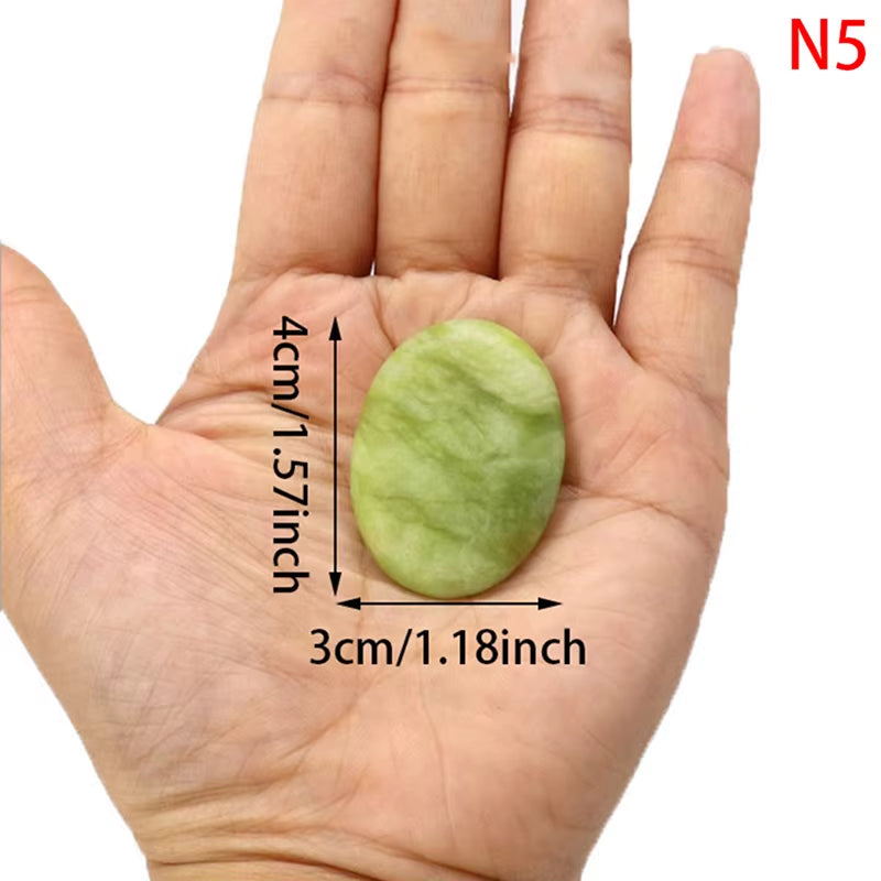 Natural Massage Stones Green Jade Stones Cold Rock for Spa Deep Tissue Massager