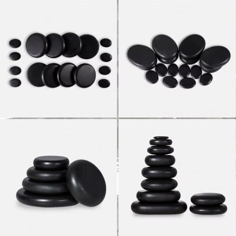 6 Pcs Hot Stones Large Hot Massage Stones Set Professional or Home Spa Relaxing Whole Body Tools for Salon Home Spa in Health
