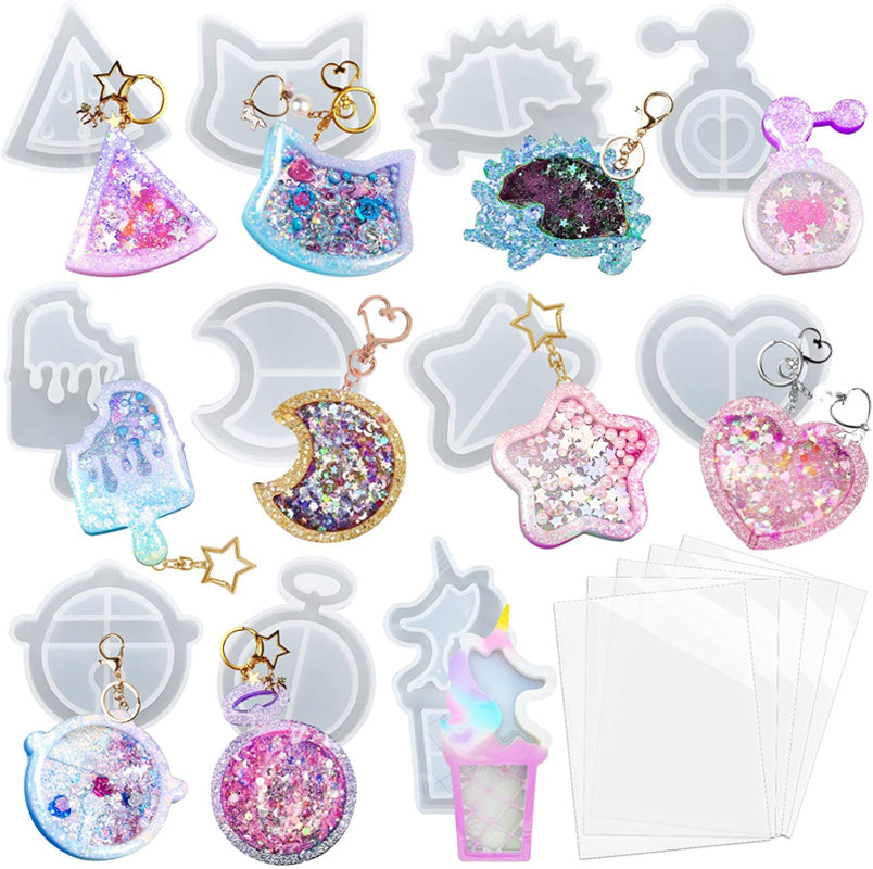 Moldes De Silicona Para Llaveros Colgantes Joyeria Resina Epoxi Manualidades