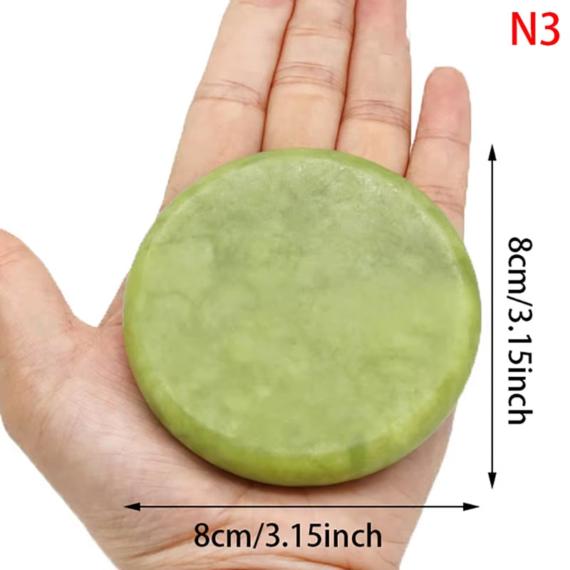 Natural Massage Stones Green Jade Stones Cold Rock for Spa Deep Tissue Massager