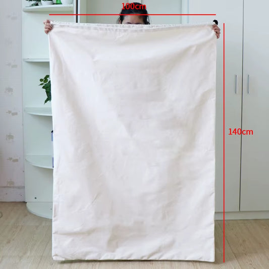 Heavy Duty Large Moving Bags Thickened Canvas Dust-Proof Drawstring Storage Pouch Bag Durable Clothing Blanket Quilt Storage Bag