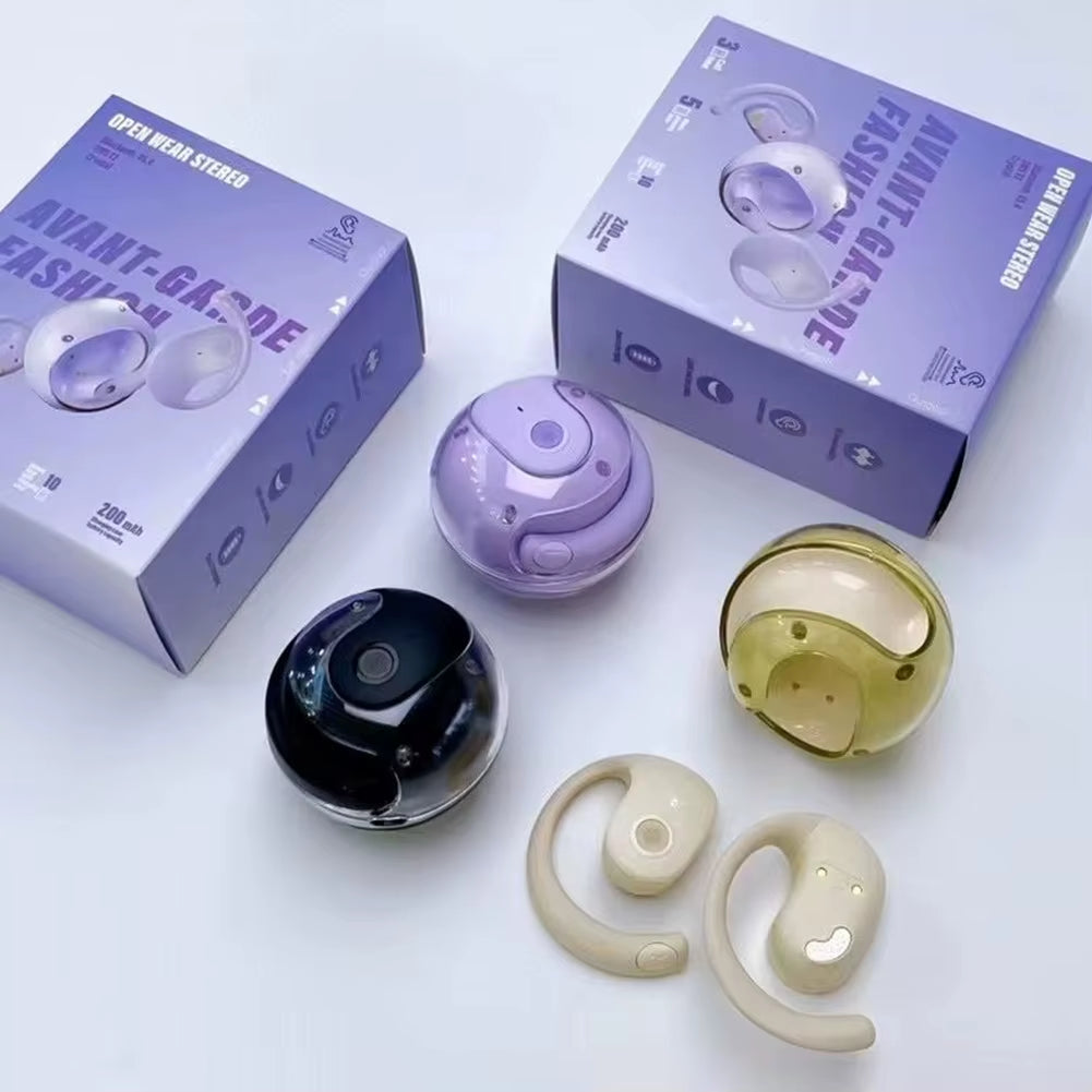 Wireless BT AI Real-Time Language Translation Earphones 144 Languages Ear Hanging Headphone Translator for Travel Business