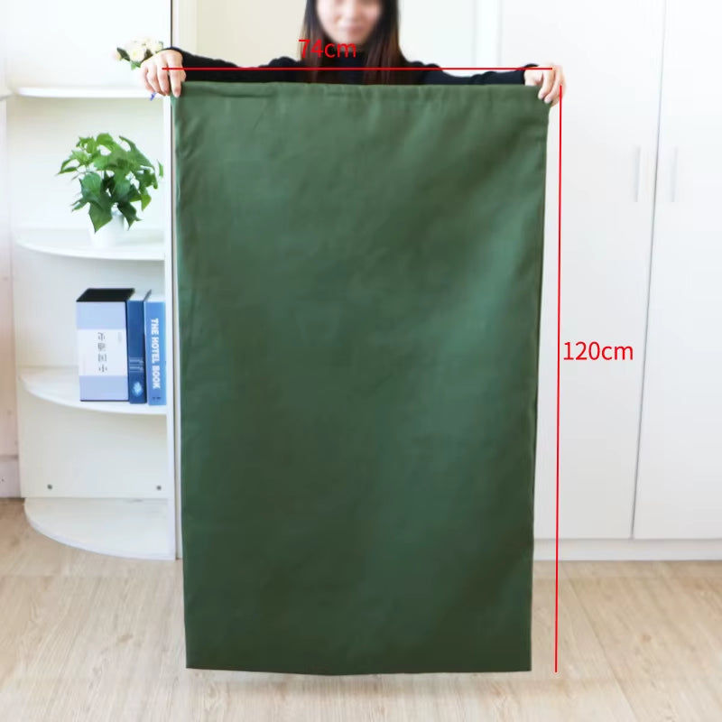 Heavy Duty Large Moving Bags Thickened Canvas Dust-Proof Drawstring Storage Pouch Bag Durable Clothing Blanket Quilt Storage Bag