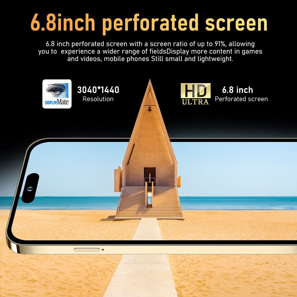 I15 Pro Max Global Unlocked Smartphone 128GB Android13 Dual SIM Cheap Cell Phone